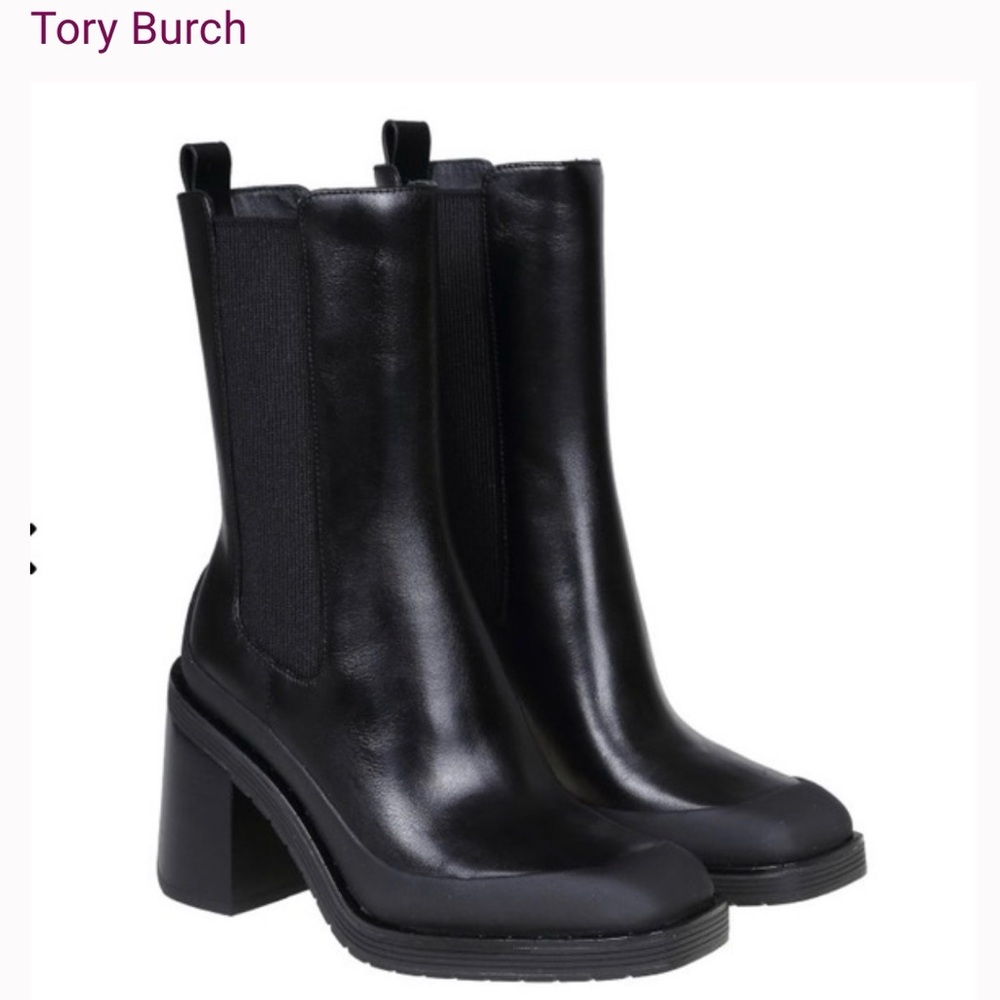 Tory Burch Black Leather Winter Boots